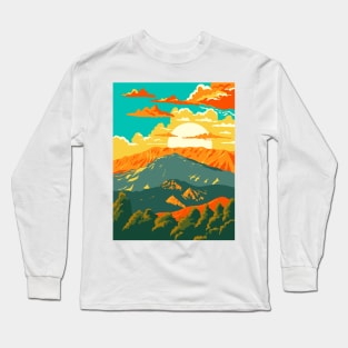 Mount Parnassus in Parnassos National Woodland Park Greece WPA Art Deco Poster Long Sleeve T-Shirt